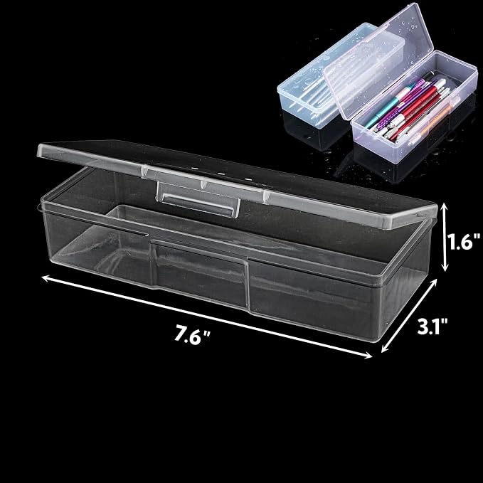 ZOOFOX 12 Pack Plastic Nail Storage Box, Stackable Pencil Case - Image 2
