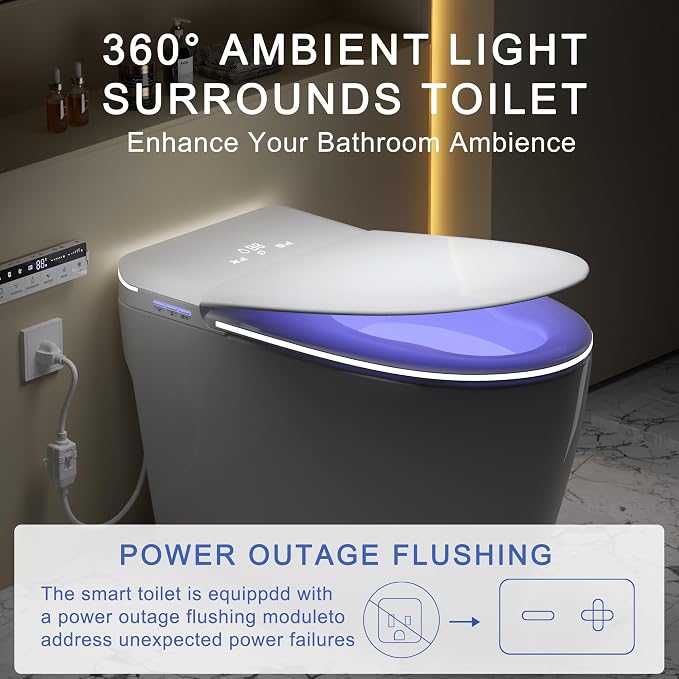TDH Modern Smart Toilet, Upgrade Gourd-Shaped Heated Seat - Image 4