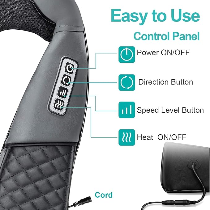 Medcursor Neck Massager, Portable Electric Shiatsu Back Massage Device - Image 4