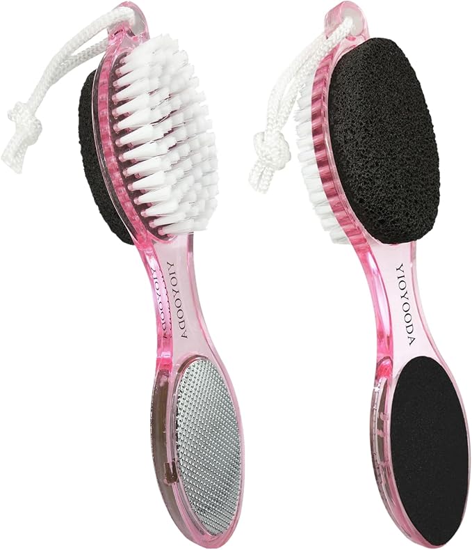 Foot File Callus Remover 4-in-1, Scrubber Brush, Foot Rasp and Sand Paper by YIOYOODA