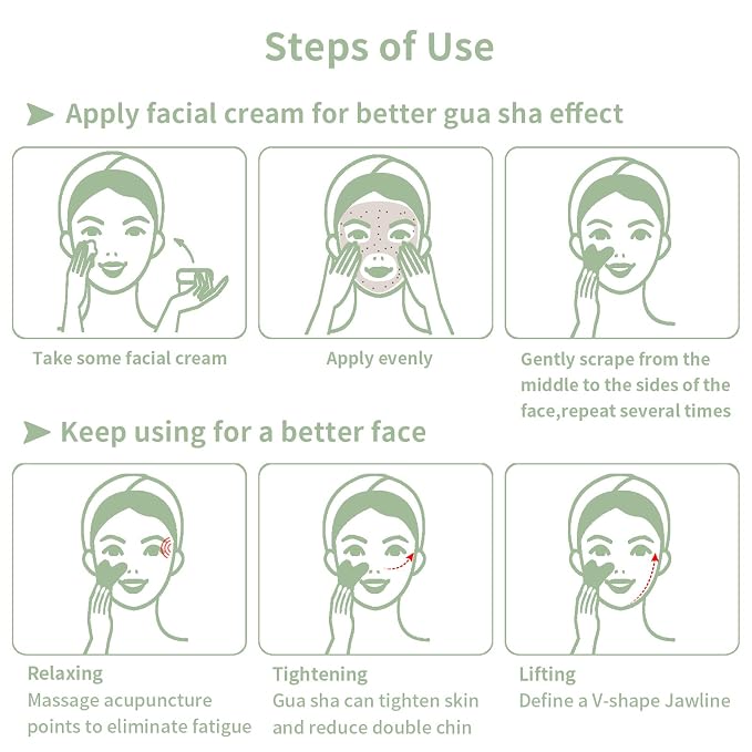 Gua Sha Facial Tools, Jade Guasha Tool - Image 4