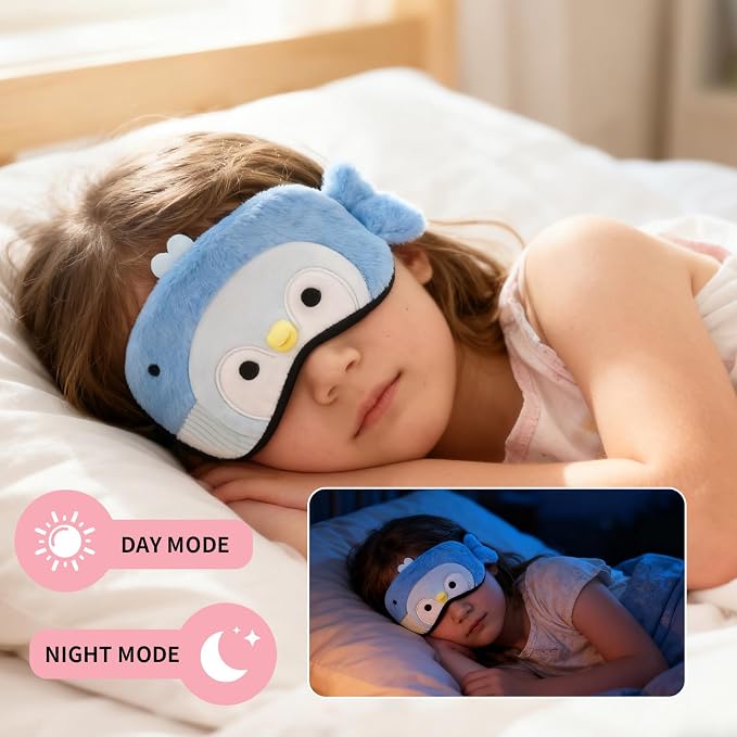 PERFECTSIGHT Sleep Eye Masks, Cute Plush Sleep Eye Cover Lightweight Adjustable - Image 3