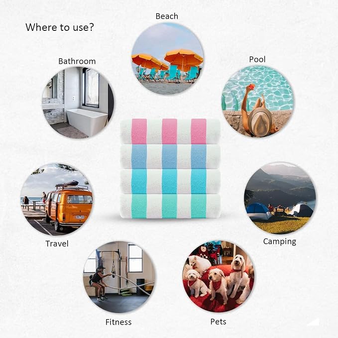 CASA COPENHAGEN Cabana Beach Towel Designed in Denmark Rough and Tough - Image 5