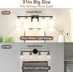 5-Light Bathroom Light Fixtures, Classic Wall Light Fixture - Image 6