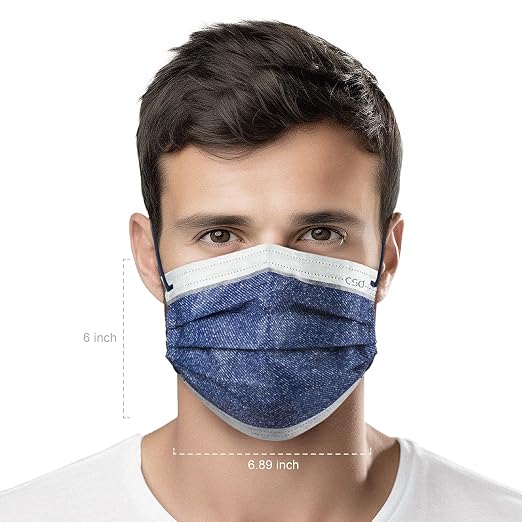 CSD Colo 30 Pcs Blue Disposable Face Masks, 3 Ply Adult Mask - Image 8