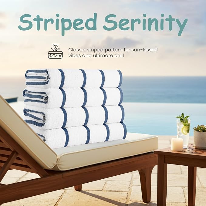 CASA COPENHAGEN Cabana Pool 4Pcs 100% Egyptian Cotton Large Designer Beach - Image 2