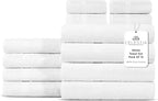 100% Cotton Bath Towel Set of 12-4 Bath Towels, 4 Hand Towels, 4 Wash Cloths by VillaCelestia