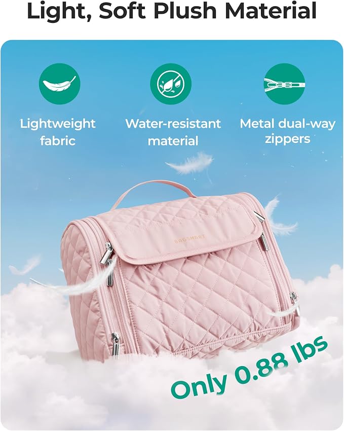 BAGSMART Travel Toiletry Bag, Large Capacity Cosmetic Bags - Image 4