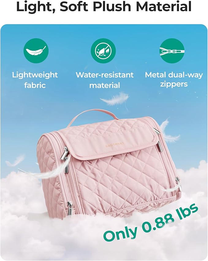 BAGSMART Travel Toiletry Bag, Large Capacity Cosmetic Bags - Image 4