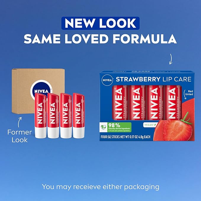 NIVEA Strawberry Lip Care, Nourishing Oils and Vitamin C & E, 3-in-1 Moisture - Image 2