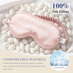 Silk Sleep Mask, Eye Mask for Sleep Women Men, Mulberry Sleeping Mask - Image 3