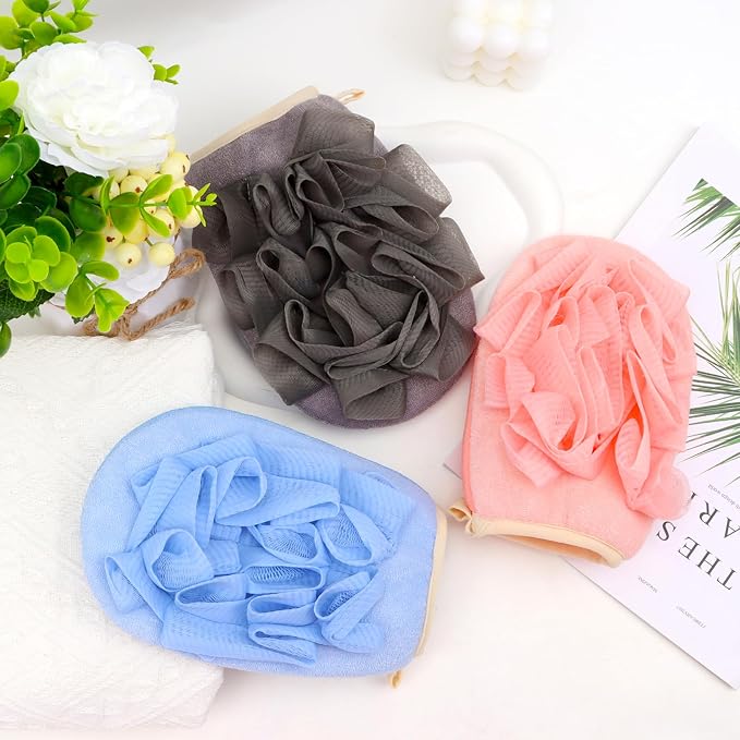 3 Pack Bath Loofah Body Sponge Brushes Loofah Exfoliating Glove Bath Shower - Image 7