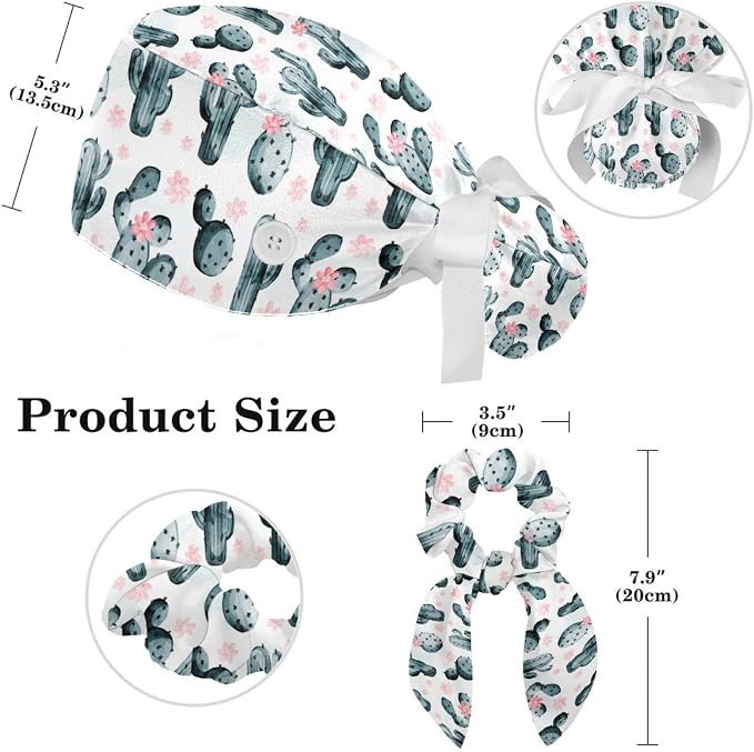 Adjustable Brown Dachshund Dog Blue Surgical Scrub Cap - Image 2