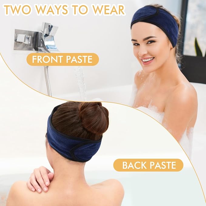 SINLAND Spa Headband for Women Ultra Soft Adjustable Makeup Hair Band - Image 2
