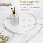 Luxspire Round Vanity Tray, 10.63 Inch Bathroom Vanity Tray Resin Kitchen Tray - Image 2