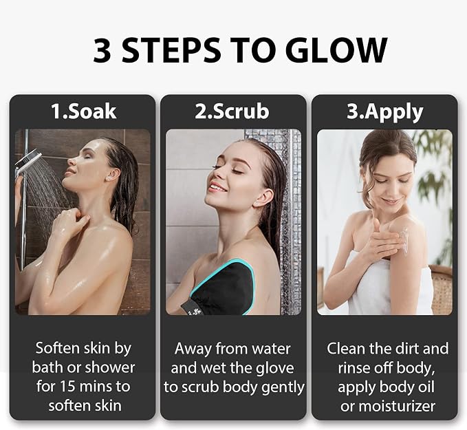 Exfoliating Gloves 2 Pcs, Exfoliating Body Scrubber - Image 6