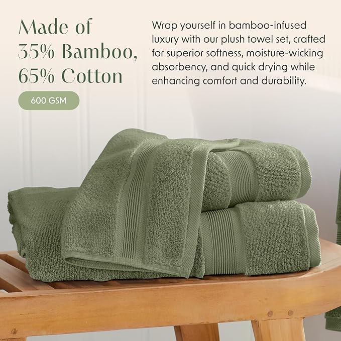 Springtree Home Luxury Viscose from Bamboo Bath Towel Set 6 Piece Set | 35% - Image 4