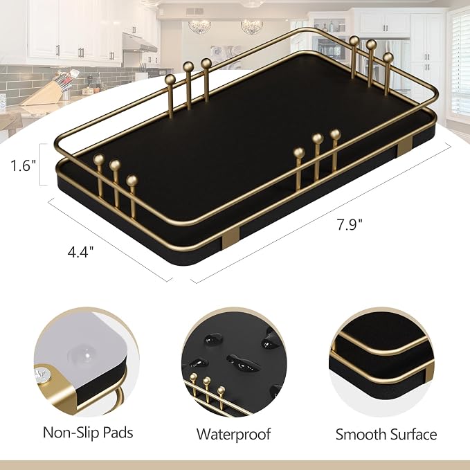 Bathroom Vanity Tray for Toiletries Makeup Perfume Candle Toilet Tank, Kitchen - Image 2