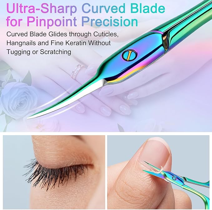 Cuticle Scissors, Extra Fine Curved Manicure & Pedicure Nail Scissor - Image 2