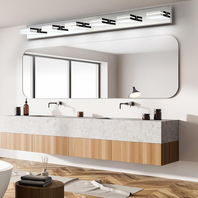SineRise LED Modern Bathroom Vanity Light Fixtures, Chrome Modern Acrylic - Image 6
