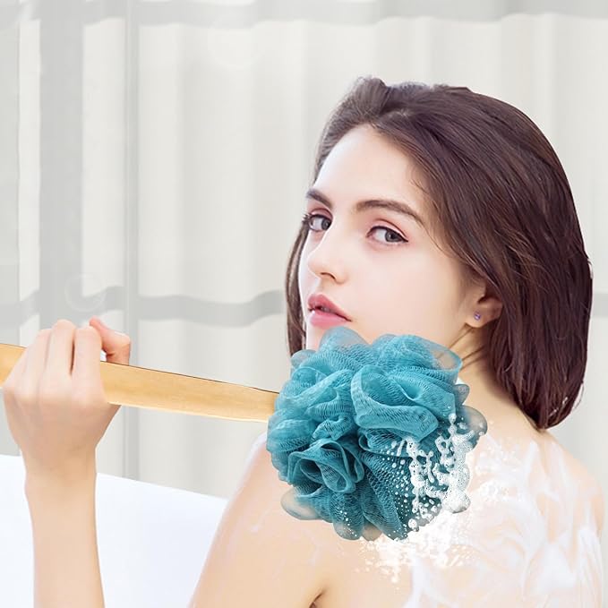 Teal Loofah with Handle - Image 4