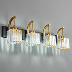 Crystal Vanity Lights 4-Light Black Gold Bathroom Vanity Lights Modern Crystal by FDPBY