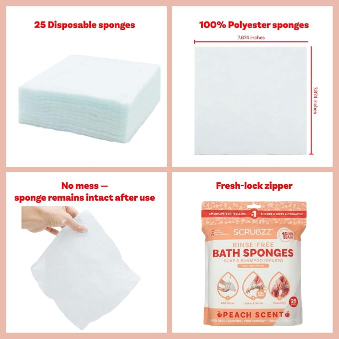 Scrubzz Disposable No Rinse Bathing Wipes - Image 2