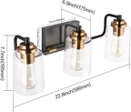 SOLFART Bathroom Light Fixtures 3-Light Vintage Bathroom Vanity Light Over - Image 6