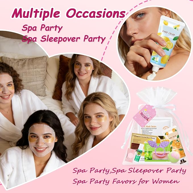 160 PCS Spa Party Supplies for Girls Women, Include Facial Mask, Hand Creams - Image 3