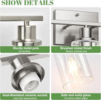 MOKATNG 3-Light Bathroom Light Fixtures, Vanity Light - Image 4