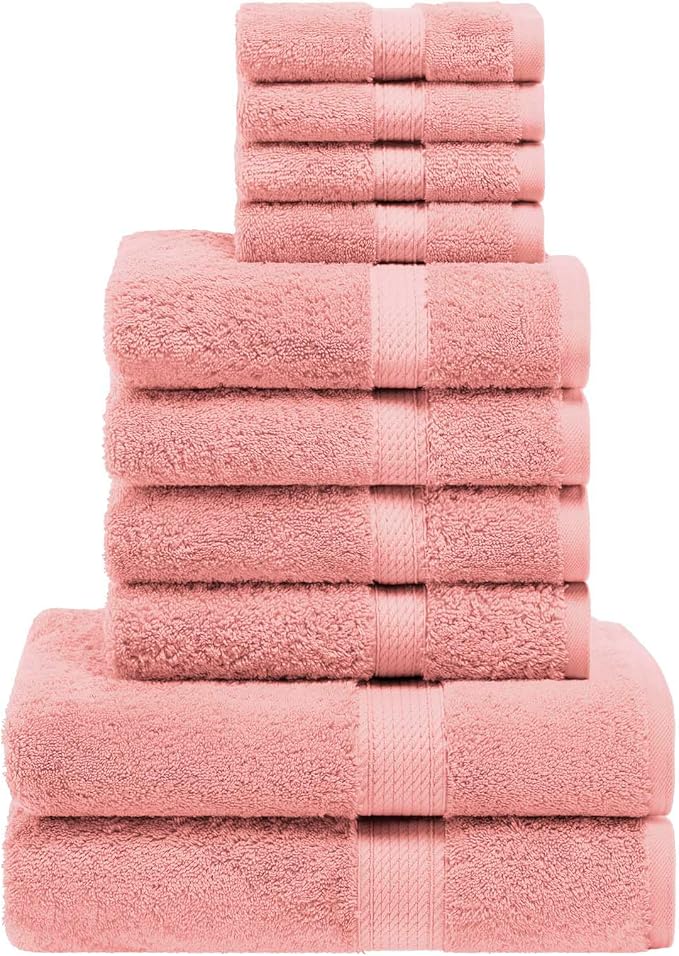 Superior Egyptian Cotton Pile 10 Piece Towel Set, Includes 2 Bath, 4 Hand - Image 2