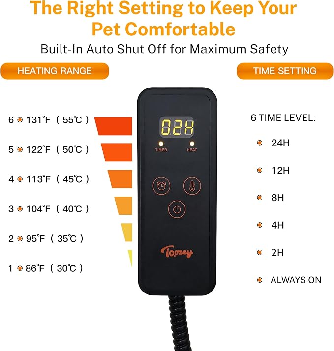 Toozey Large Heated Pet Mat 35x24 in - Image 3