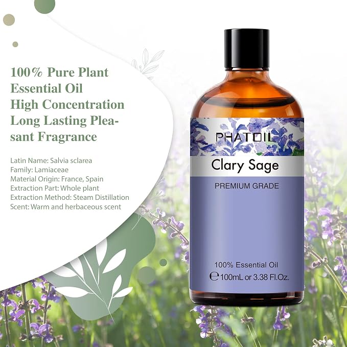 PHATOIL 3.38FL.OZ Clary Sage Essential Oil - Image 2