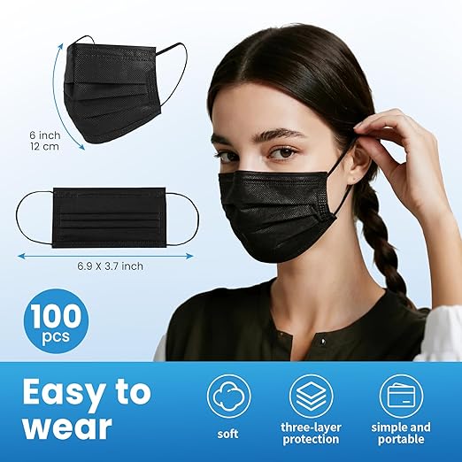 Borje Disposable Face Mask, 3 Ply Protection Face Masks - Image 4