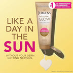 Jergens Natural Glow Self Tanner Body Lotion, Daily Sunless Tanning, Medium to - Image 3