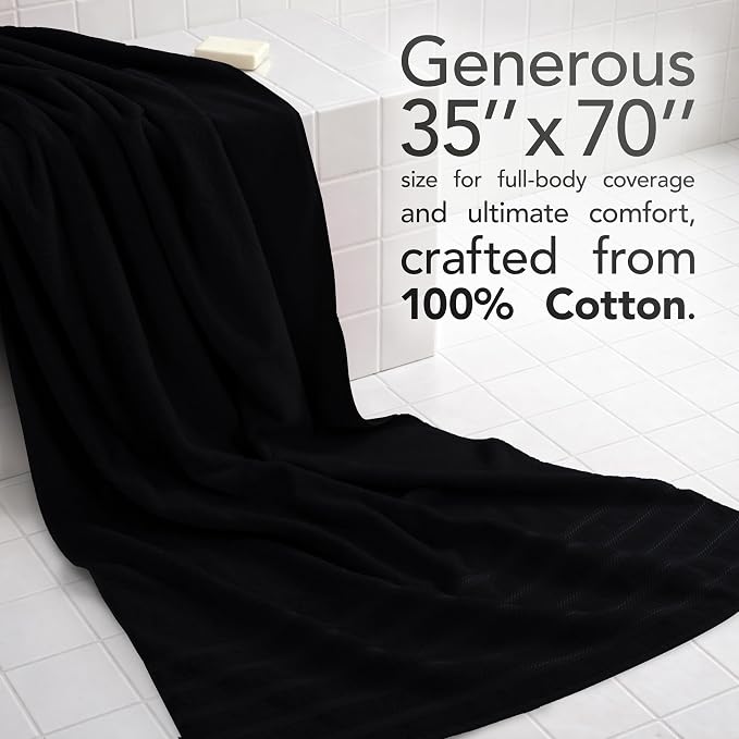 American Soft Linen 35x70 Jumbo Large Bath Towel, 600 GSM 100% Cotton Turkish - Image 2