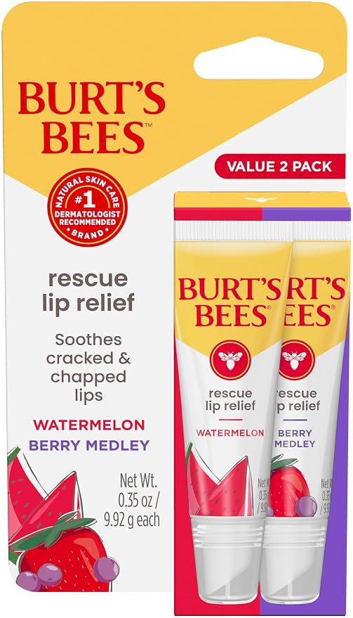Burt's Bees Rescue Lip Relief, Watermelon & Berry Medley, Hydrating Lip Balm by BurtsBees