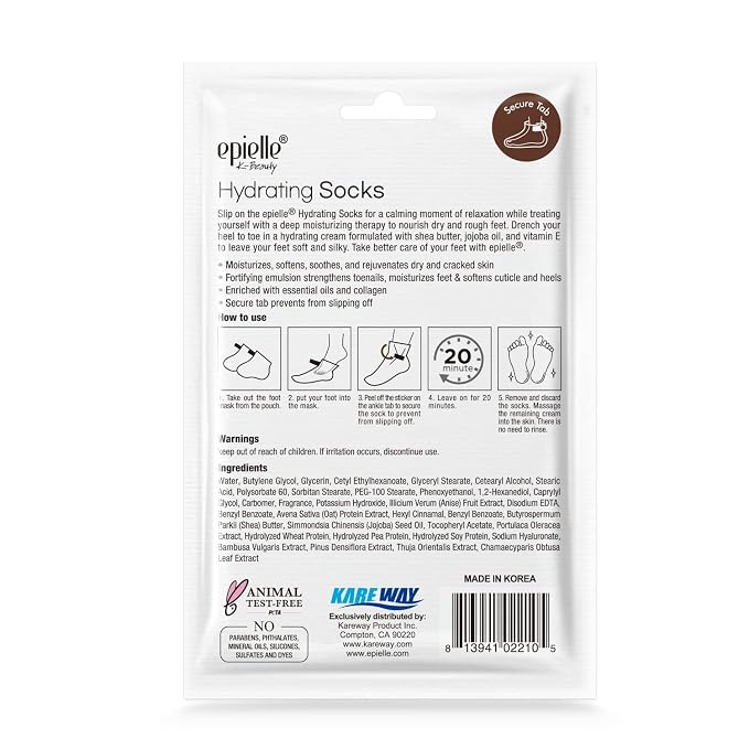 Epielle Hydrating Foot Mask 6 Pairs, Relieve and Soften - Image 9