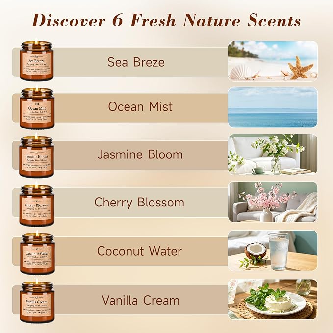 12 Pack Scented Soy Candles Set, 3.5oz Glass Jar Aromatherapy Candles, 20-25H - Image 9