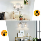 FOLKSMATE Bathroom Light Fixtures, 2-Light Brushed Nickel Vanity Light - Image 5