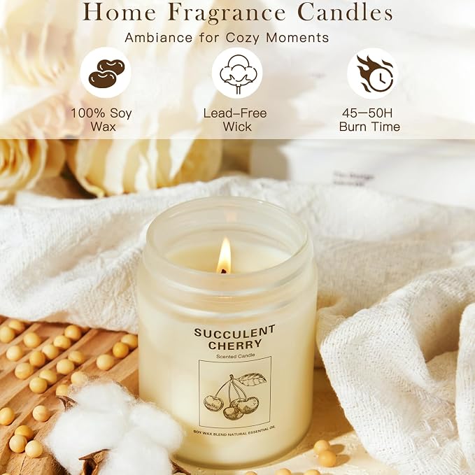 Soy Wax Scented Candle Gift Set, 4 Pack Lavender, Vanilla Scents, Long Lasting - Image 3
