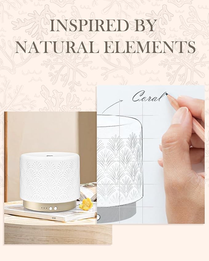 Ceramic Essential Oil Diffuser, 280ml 2.4MHz Ultrasonic Cool Mist Aromatherapy - Image 3
