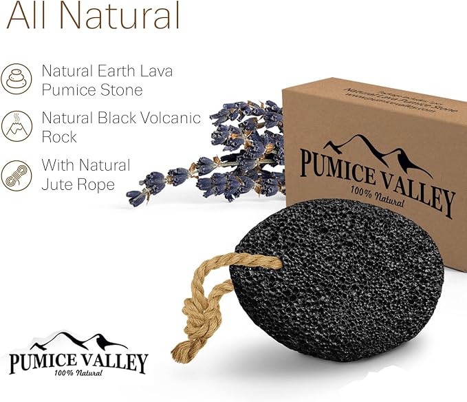 Pumice Stone - Natural Earth Lava Black - Callus/Corn Remover - Image 2