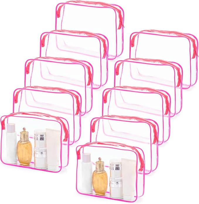 Tbestmax 10 Pack Clear Cosmetic Bags Makeup Bags Portable Waterproof TSA - Image 8