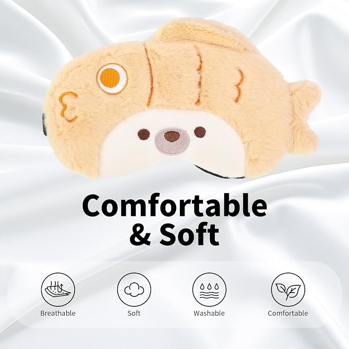 PERFECTSIGHT Sleep Eye Masks, Cute Sleep Eye Cover Lightweight Adjustable - Image 3