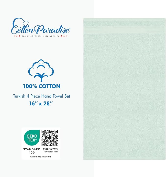 Cotton Paradise Hand Towels for Bathroom, 100% Cotton Turkish 4 Piece Hand - Image 4