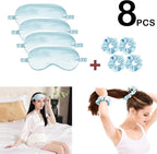 Satin Eye Mask 8Pcs Silk Sleep Masks Silky Blindfold Eyeshade Blackout Eyes - Image 2