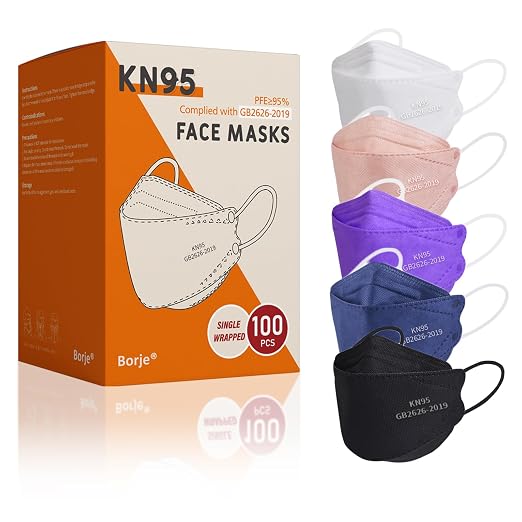 Borje KN95 Face Masks, Filter Protection Against PM2.5 from Fire Smoke & Dust by Borje