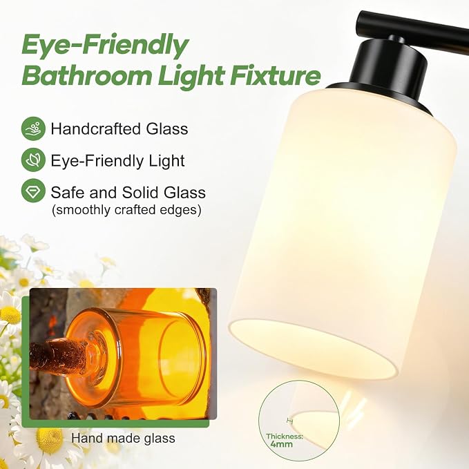 5-Light Bathroom Light Fixtures, Bathroom Wall Lamp, - Image 3