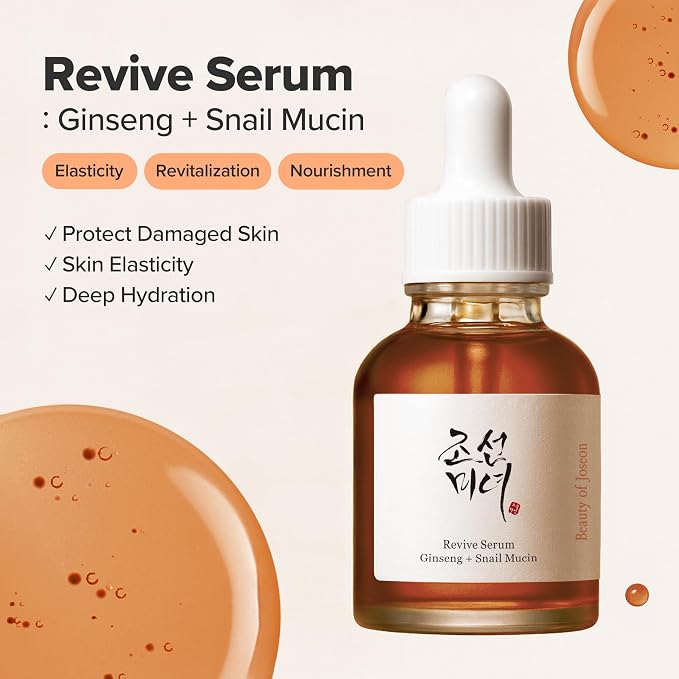 Beauty of Joseon Revive Snail Mucin Ginseng Serum Hydrating Peptide Facial - Image 2